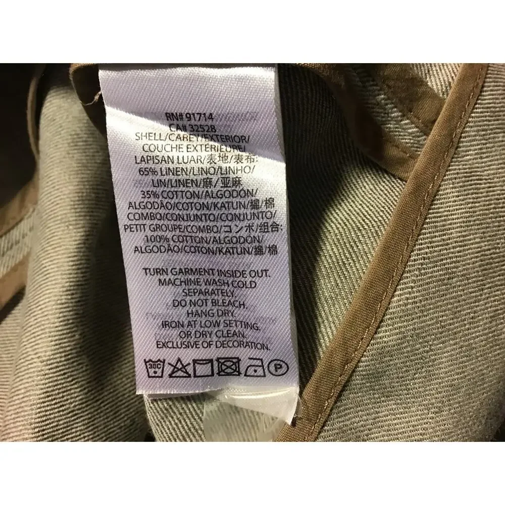 Armani Exchange Gray/Off White Linen Blend Trench Coat Women’s SZ M